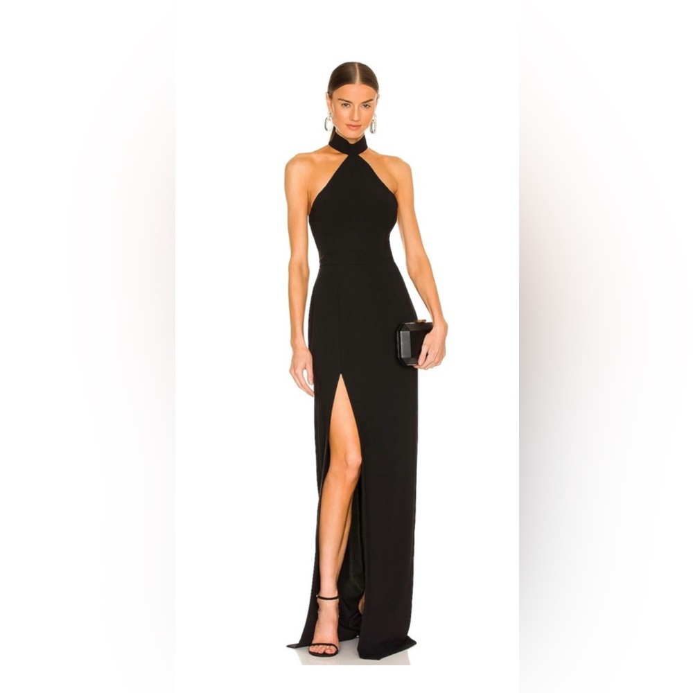 NWOT Amanda Uprichard Queen Gown Black Long Special Occasion Dress Size Small